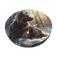 thumbnail image 2 of Round Bar Stool Seat Covers, Winter Snowflake German Shepherd Elastic Round Chair Cover Stool Seat Slipcover Bar Stool Cushions Round Pad for 12-14 inch, 2 of 7