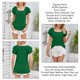 thumbnail image 5 of Camiseta de mujer Ticfox Cuello cuadrado Volantes Manga corta Verde L, 5 of 6