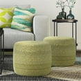 thumbnail image 3 of Bayley Transitional Round Braided Pouf in Muted Yellow and Natural Cotton, 3 of 7