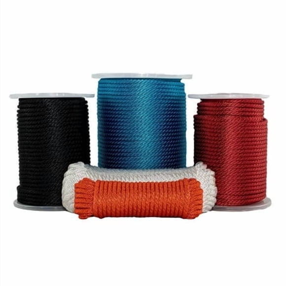 Sgt Knots Solid Braid Nylon Rope - Multipurpose Utility Cord For Commercial Applications Anchors Crafts Towing 3/16"" X 500Ft (Red)