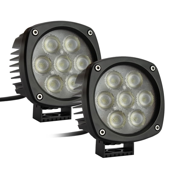 Race Sport Professional Grade HD Series 4.3in Round Cree LED Spot Light Pair with Dual Output Harness RS-4CREE-35W-2