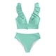 thumbnail image 4 of MKLEKYY Trajes De Baño Hombre Natacion New Multicolor Ruffled V Neck Split Swimsuit High Waist Split Bikini Women'S, 4 of 4