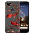 thumbnail image 1 of FINCIBO Soft TPU Clear Case Slim Protective Cover for Google Pixel 3a XL 6", Red Cardinal Birds, 1 of 4