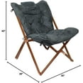 thumbnail image 2 of YEXJ Portable Foldable Indoor Wood Butterfly Folding Accent Chair, Perfect for Dorm Rooms, Bedrooms, and Living Rooms, Use for Lounging, Reading, Studying, and Gaming, Gray, 2 of 11