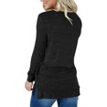 thumbnail image 3 of Bellella T-shirt Femme Couleur Unie Pull à Manches Longues Sweat-Shirt Décontracté Col Rond Hauts Vacances Noir 2TG, 3 of 5