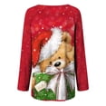 thumbnail image 5 of Camisas Navideñas Para Mujer Camisetas de Manga Larga Casual Navidad Impresión Cuello Redondo Túnica Jersey Odeerbi  ODB201065, 5 of 5
