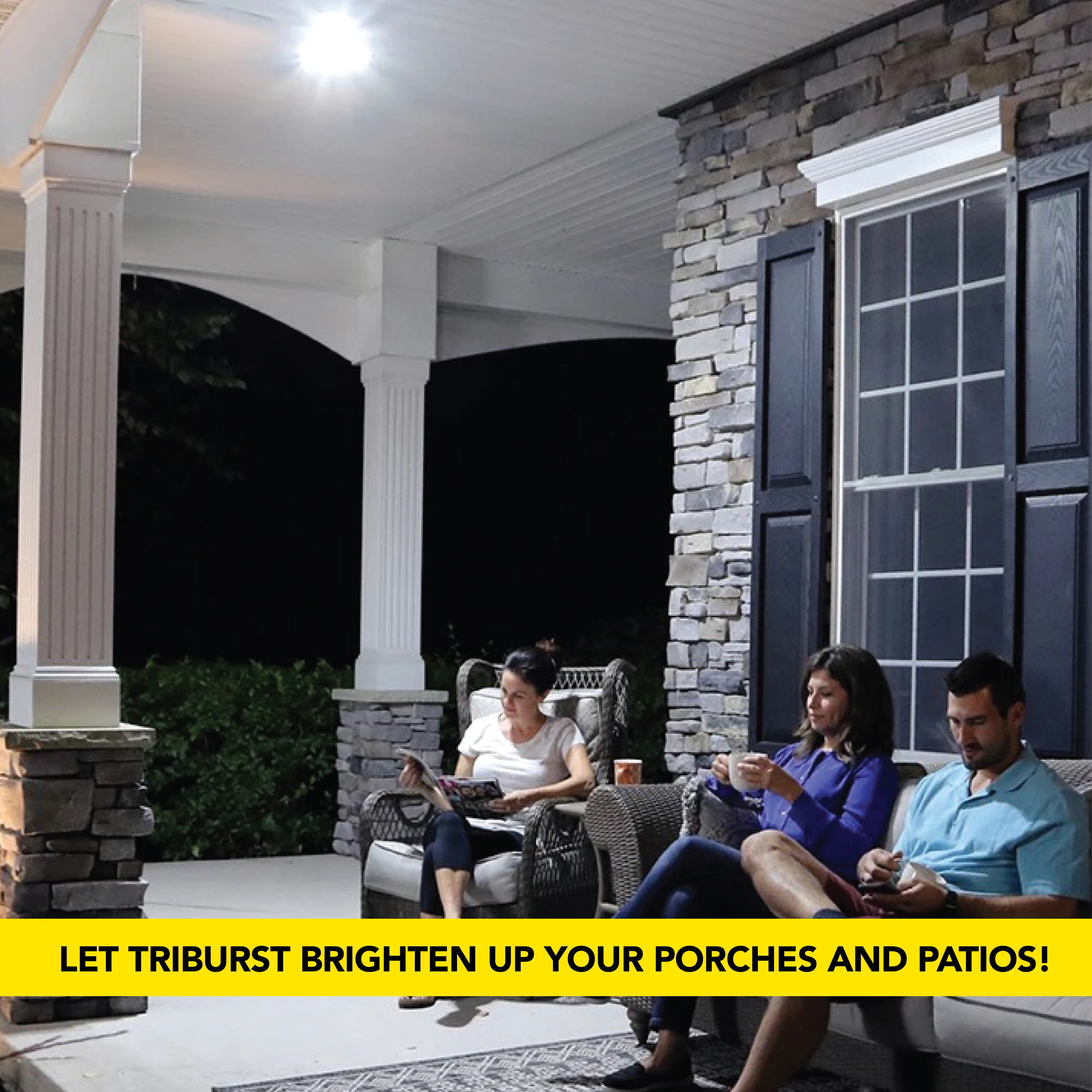 Bell+Howell TriBurst Garage Lighting Multi-Directional Triple Panel Light for Indoor and Outdoor Garage Light