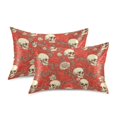 thumbnail image 2 of Haosy Satin Pillowcase for Hair and Skin Standard Cooling Silk Pillow Case with Envelope Closure Skull and Rose 20"x30", 2 of 9