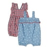 Americana Baby Girl Rompers, 2-Pack, Sizes 0/3 Months-24 Months