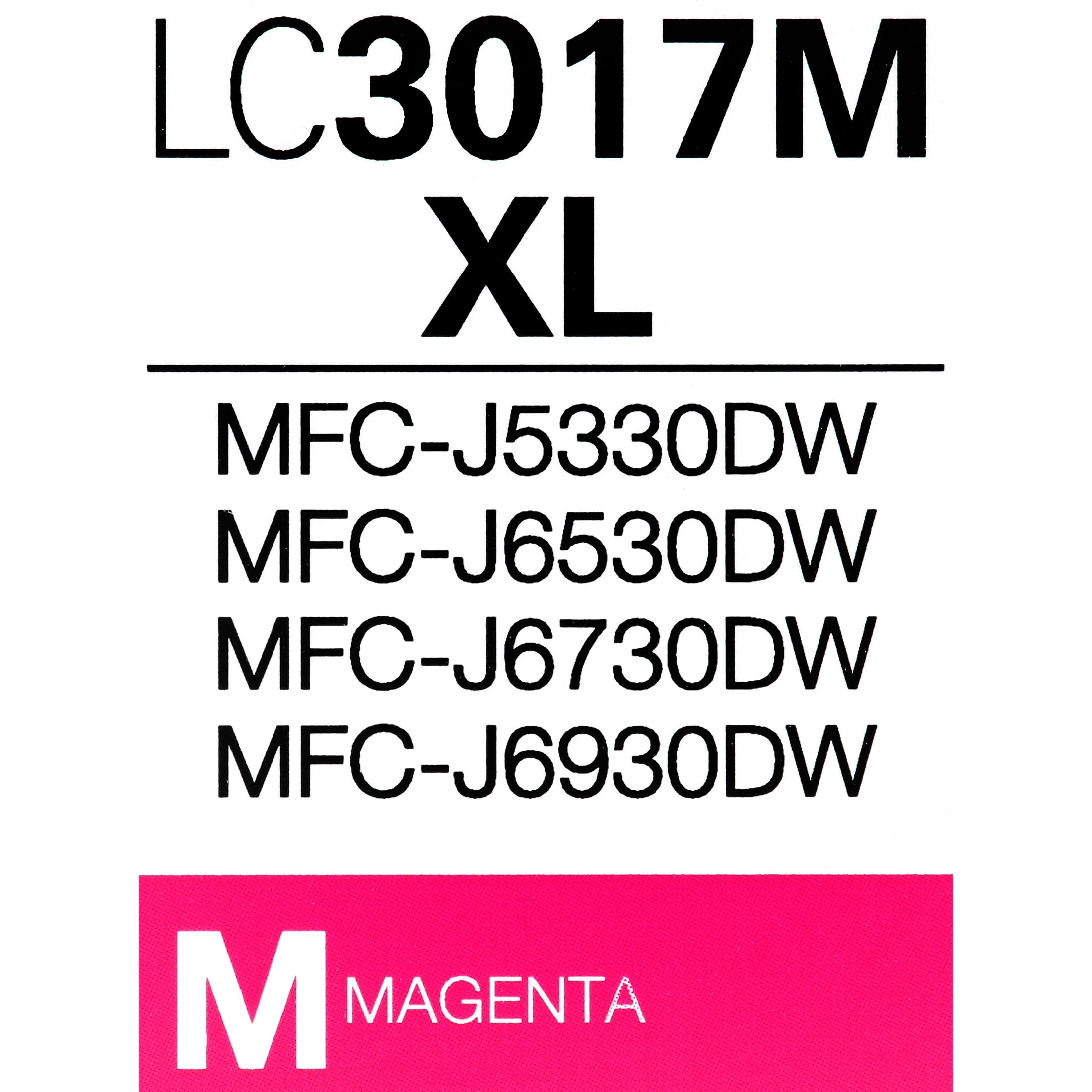 (2 pack) Brother Genuine LC3017M High-yield Printer Ink Cartridge, Magenta