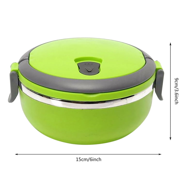 BNNG Stainless Steel Insulated Lunch Box, Round 1 Layer Thermal Food Container, Stackable Hot Food Case
