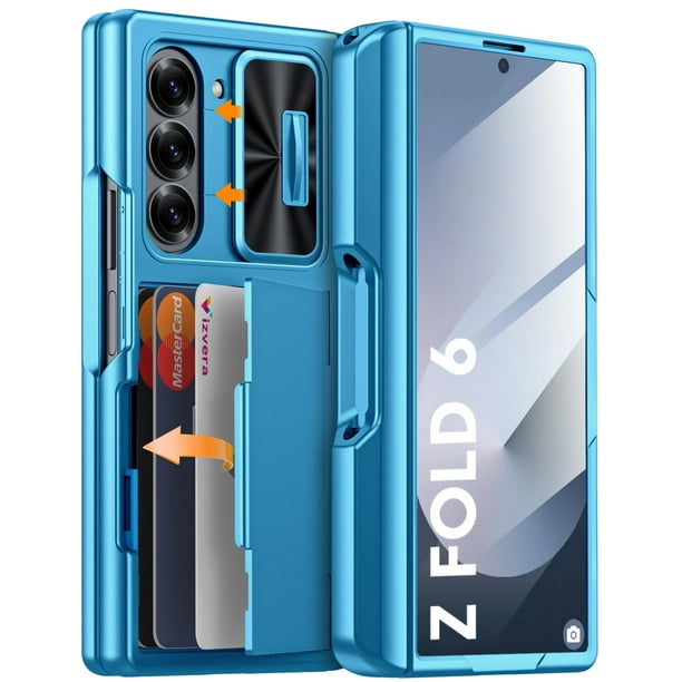 Funda de teléfono Vizvera RFID Wallet con tarjetero para Samsung Z Fold 6