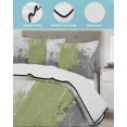 thumbnail image 4 of Quilts Twin Size Bedding Set, Sage Green Cement Gray Lightweight Quilted Comforter, Modern Abstract Art Green Soft Reversible Bedspread Coverlet with Pillow Covers for All Season, 68" x 86", 4 of 7