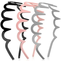 3 Pieces Zig Zag Headbands Comb Zigzag Plastic Hoop U Shaped Shark Tooth Hair Bands Black Zag Hairbands Wave Shape Plastic Hair Band for Women Girls Hair Accessory Styling