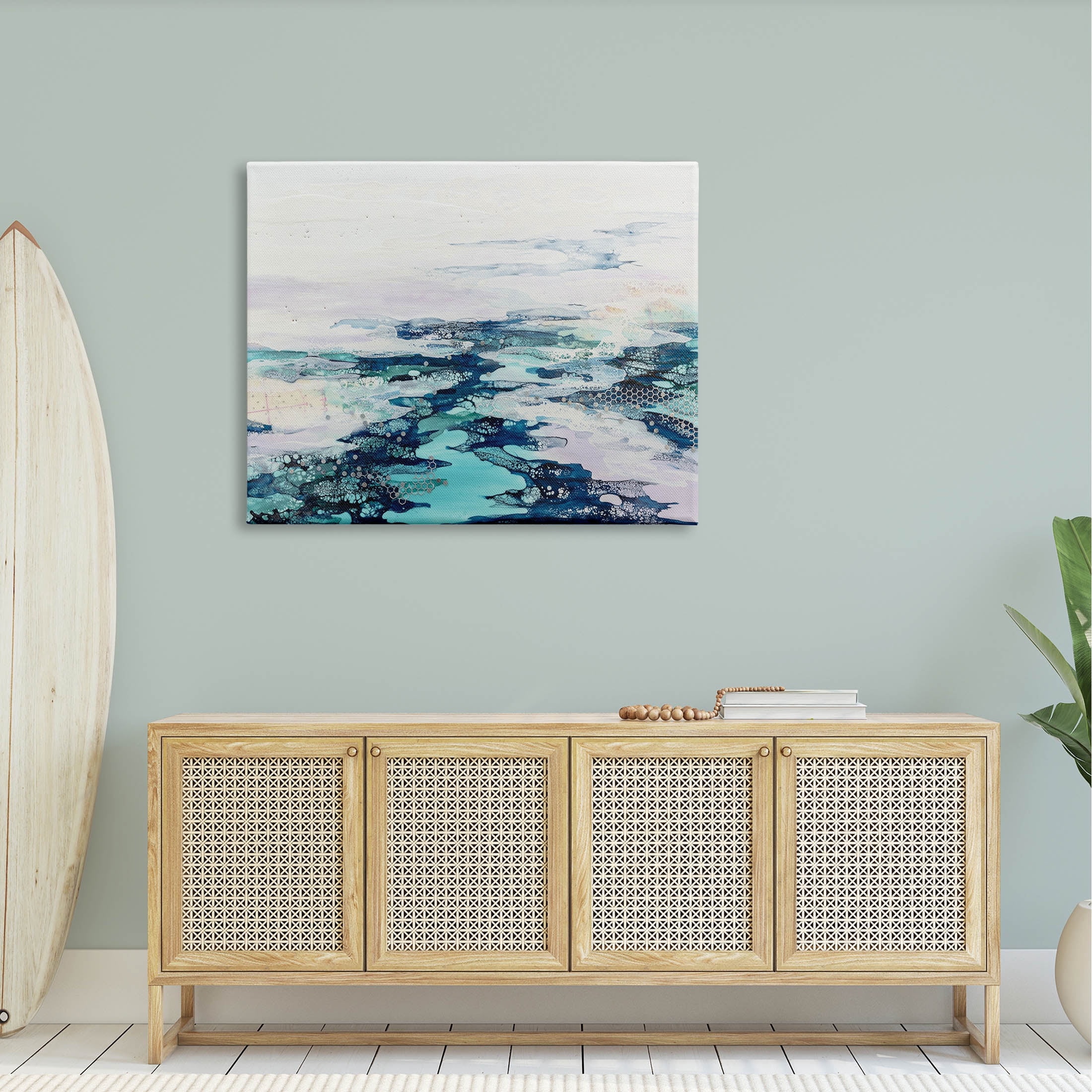 Abstract Water Ocean Composition Abstract Graphic Art Gallery Wrapped Canvas Print Wall Art