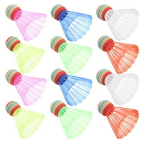 Hemoton 12 Pcs Indoor Badminton Shuttlecocks with Large Colored Tips for Enhanced Visibility and Play