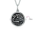 Leo Zodiac Astrology Round Medallion Pendant Necklace Sterling Silver