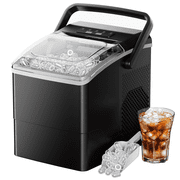 Ice Makers Machine 6 Mins 9 Bullet Ice, 26 Lbs/24 Hrs, Bullet Ice Maker with Self Cleaning Function, Portable Ice Maker for Home Kitchen Party, Black