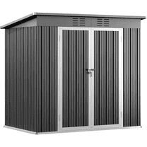 Lofka 6x4ft. Outdoor Storage Shed, Metal Garden Storage Shed with Double Lockable Door for Patio & Backyard, Gray