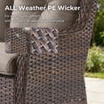 thumbnail image 5 of PARKWELL Outdoor 3 Seats Sofa - Rattan Wicker Patio Couch with Cushions - Steel Frame - Brown Wicker, Gray Cushions, 5 of 9