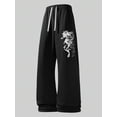thumbnail image 3 of Men's Japanese Dragon Graphic Baggy Gothic Sweatpants Y2k Pants Mens Goth Graphic Pants Streetwear Drawstring Wide Leg Casual Joggers with Pockets for Skate Daily Wear, 3 of 5
