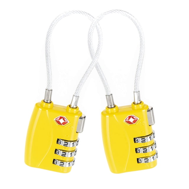 Candado para maleta Timotech Amarillo aprobado por la TSA 2 piezas