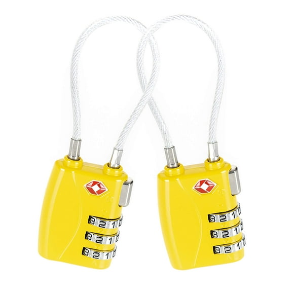 Candado para maleta Timotech Amarillo aprobado por la TSA 2 piezas