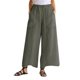 thumbnail image 1 of TRKIYQC Pantalones de pierna ancha para mujer Pantalones casuales de cintura elástica sueltos de color sólido con bolsillos para ropa de calle TRKIYQC moda, 1 of 6