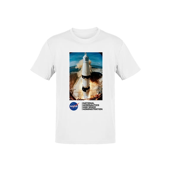 Officially Licensed Nasa Saturn V Rocket Launch Art Men's T-shirt
