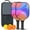 Black-1, variant on Pickleball Paddles Set Of 2, Fiberglass Surface, Neon Fluid Print, 4 Balls & Bag