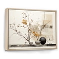thumbnail image 2 of Designart "Oriental Creation Feathered Calm Ink XXXI" Asian Floater Framed Wall Art Living Room, 2 of 7