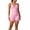 Pink, variant on Women 2 Piece Seamless workout Sets Halter Backless Impact Longline Strappy Tank Top Sport Gym Yoga Bike Shorts