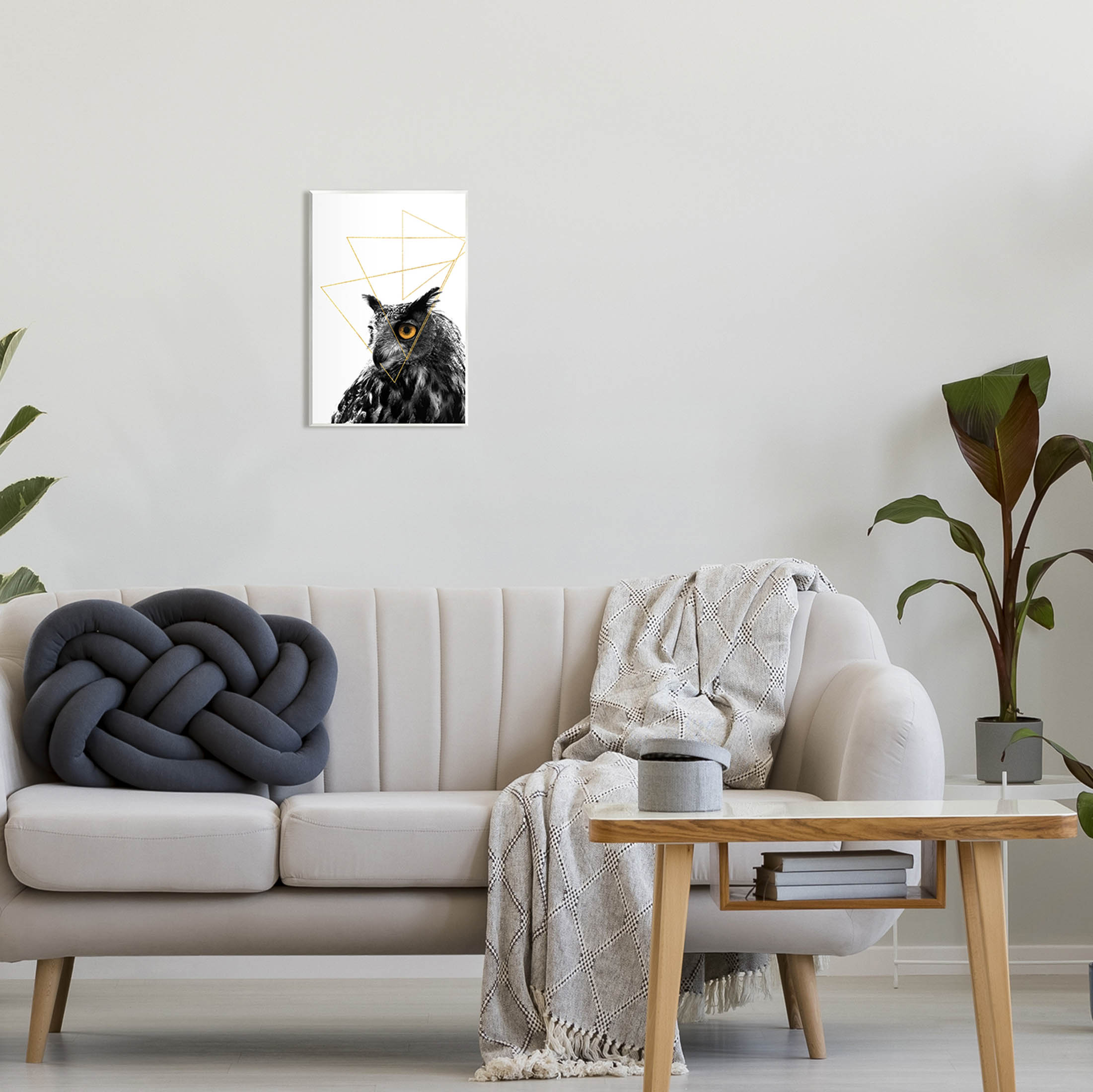 Stupell Industries Contemporary Geometric Owl Shapes Graphic Art Unframed Art Print Wall Art, Design by K. Kaufman