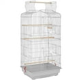thumbnail image 2 of Topeakmart 41'' H Open Top Metal Birdcage Parrot Cage with Feeders, Light Gray, 2 of 13