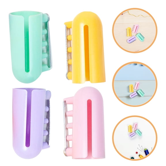 KONTONTY  4 PCS Plastic Yarn Guide Kit Finger Protectors for Knitting