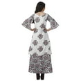 thumbnail image 2 of Moomaya Printed High Low Crop Top Kurti Palazzo Set Ethnic Indian Clothing Set For Womens, 2 of 9