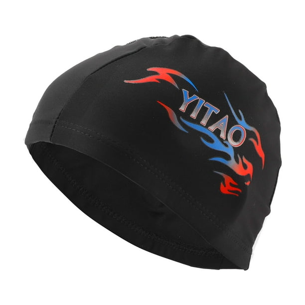 Gorra de Natación Elástica Única 1 Pc 5.91"x9.25" Rojo Azul Negro