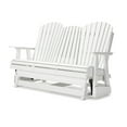 thumbnail image 6 of Benjara Sami 67 Inch Outdoor Adirondack Glider Loveseat, Dropdown Cupholders, White-Color:WhiteMaterial, 6 of 7