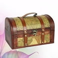 thumbnail image 1 of BESTYASH Antique Treasure Chest De Madera Marrón Para Almacenamiento Y Exhibición, 1 of 5