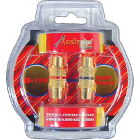 AUDIOP Q119 Gold RCA Jack to RCA Jack Connector - 2-Pack