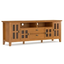 Artisan 72 inch Wide Solid Wood TV Stand in Honey Brown For TVs up to 80 inches