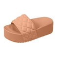 thumbnail image 6 of Platform Slip on Sandals for Women 2025 Summer Beach Casual Open Toe Home House Slides Indoor Outdoor, 6 of 9