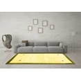 thumbnail image 3 of Ahgly Company Machine Washable Indoor Rectangle Solid Yellow Modern Area Rugs, 4' x 6', 3 of 4