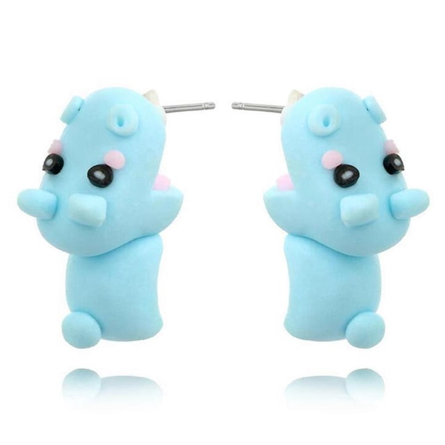 Animal Bite Ear Studs Animal Soft Clay Pendientes Lindo Pendiente De Dibujos Animados Para La Colocación Diaria Cateissary AP007541-07