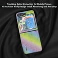 thumbnail image 4 of Decase For Samsung Galaxy Z Flip 5 Phone Fashionable Glitter Case,Luxury Durable Sparkly Bling Diamond Hard Back Cover Shockproof PU Frame Case Shell Anti-Slip Impact Protective Phone Cover,Rainbow, 4 of 5