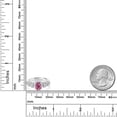thumbnail image 3 of Gem Stone King 925 Sterling Silver Pink Mystic Topaz and White Moissanite Engagement Ring for Women | 0.98 Cttw | Oval 7X5MM | Gemstone November Birthstone | Size 7, 3 of 3