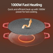 AORAN KITCHEN Indoor Grills Electric Smokeless – Nonstick Griddle for Use, Compact & Versatile Cooking for Steaks, Pancakes, and BBQ