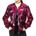thumbnail image 2 of Yuyuzo Veste à Paillettes pour Femme à Manches Longues, Col Rond, Veste Zippée avec Poche, Tenue de Fête/Boîte de Nuit, Manteau, 2 of 5