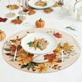 thumbnail image 4 of Fall Danhjin Fall Placemats, 15.7x15.7in Pumpkin Quilted Table Mats Fall Pattern, Heat Resistants Dining Table Mats for Kitchen Dinner Party Thanksgiving Christmas Home Holiday Decor, 4 of 6