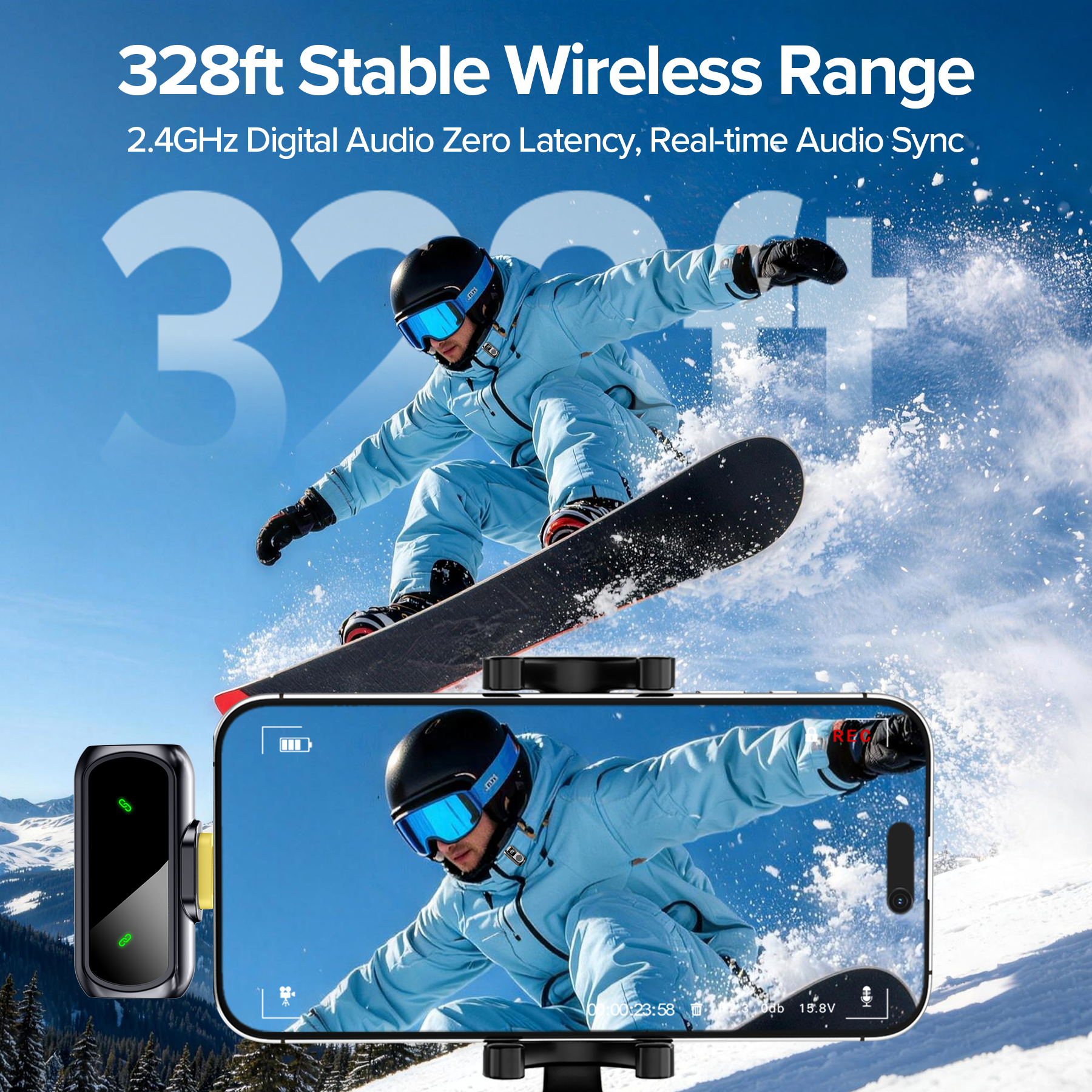 VEAT00L Wireless Lavalier Microphone with 45-Hour Charging Case photo 5